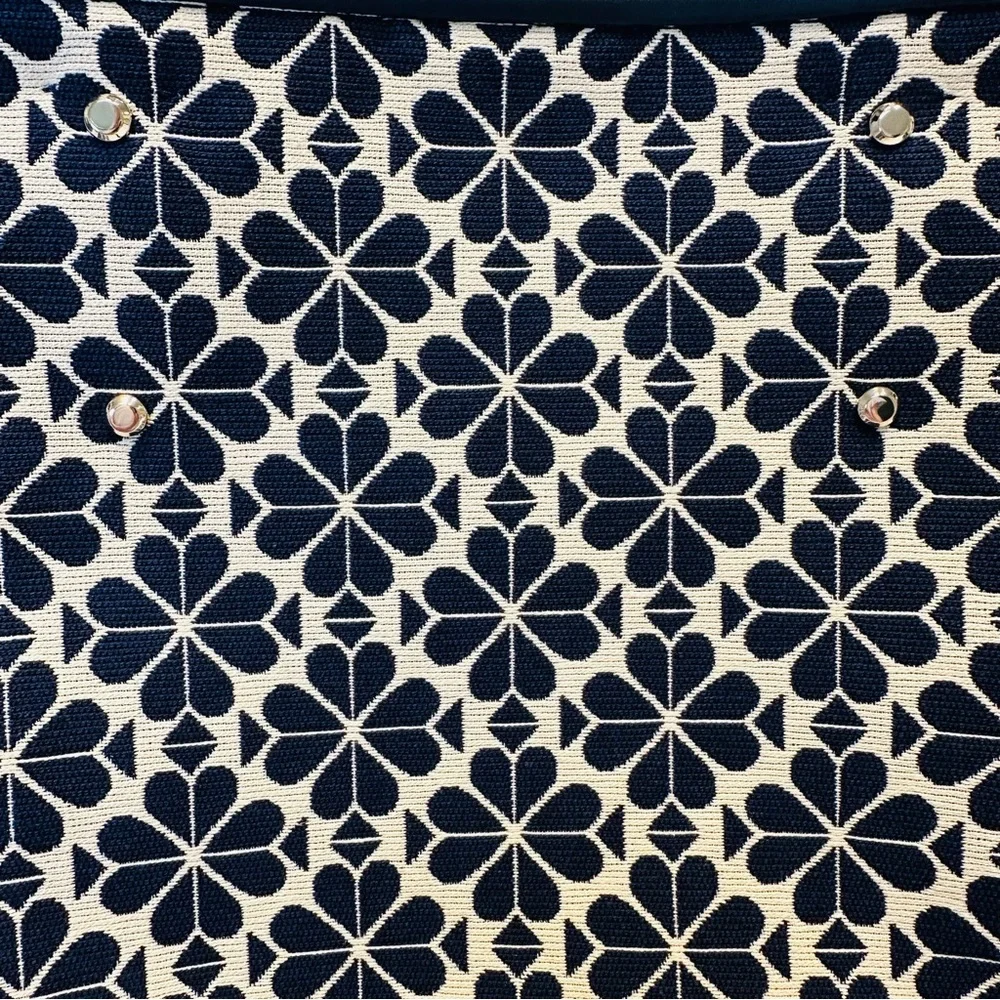 Kate Spade Navy Flower Jacquard Medium Tote Bag used very gently - Picture 13 of 13